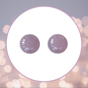 Faux Light Pink Moonstone Stud Earrings